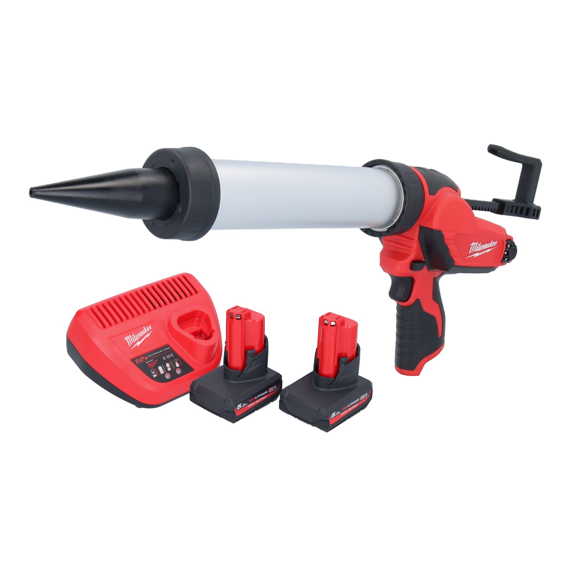 Milwaukee M12 PCG 400A 502 Akku Kartuschenpistole 12 V 400 ml 2x Akku 5 0 Ah Ladegeraet 0 - toolbrothers