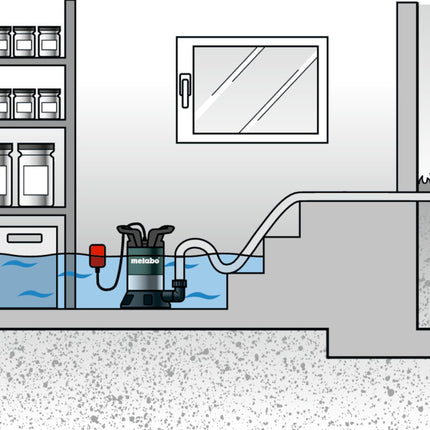 Metabo TP 8000 S Bomba sumergible agua clara 350 W 8000 l/h IP X8 ( 0250800000 )