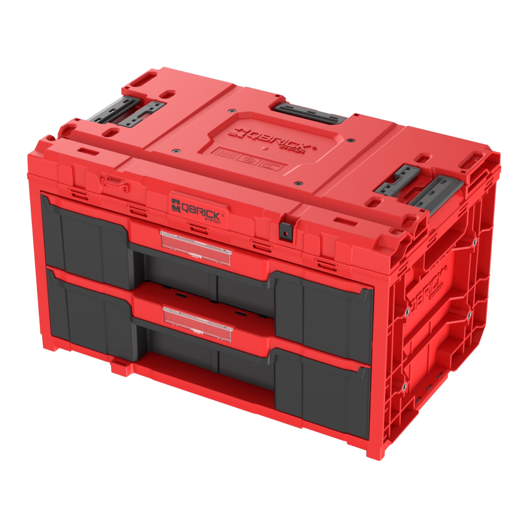 Qbrick System ONE Drawer 2 Toolbox 2 0 RED Ultra HD Custom Werkzeugbox 587 x 380 x 340 mm 29 l mit zwei Schubladen 0 - toolbrothers