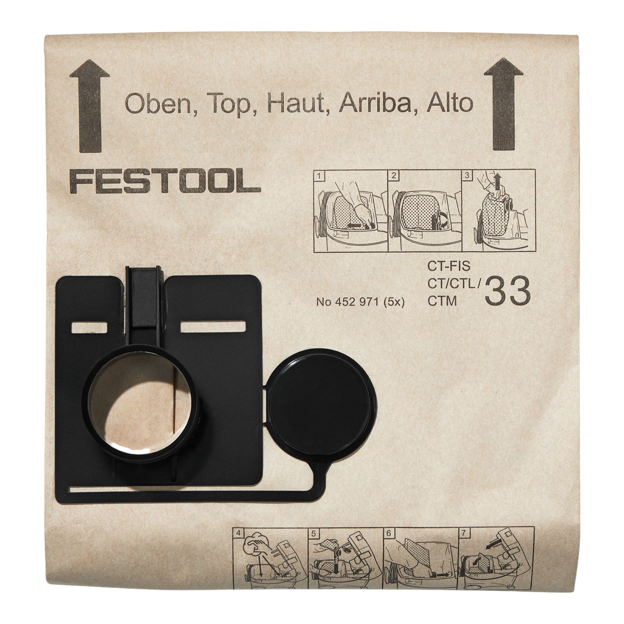 Festool FIS CT 33 5 Filtersack 5 Stk 452971 fuer Absaugmobil CT 33 1 - toolbrothers
