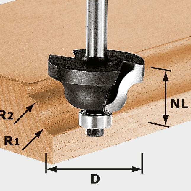 Festool HW S8 D31,7/R4/R4 Doppelradienfräser ( 491029 ) für OF 900, OF 1000, OF 1010, OF 1010 R, OF 1400, OF 2000, OF 2200