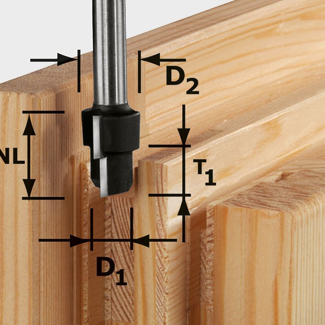 Festool HW D20,3/12,3/9,3 S12 Stufenfräser ( 492714 ) für OF 1400, OF 2000, OF 2200