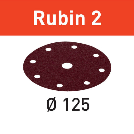 Festool STF D125/8 P100 RU2/50 Schleifscheibe Rubin 2 ( 499096 ) für RO 125, ES 125, ETS 125, ETSC 125, ES-ETS 125, ES-ETSC 125, ETS EC 125, LEX 125