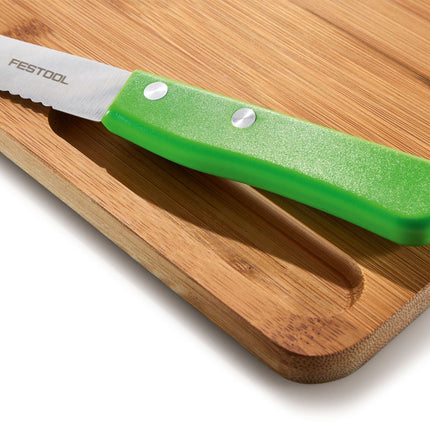 Festool Vesper-Set ( 203992 ) Bambusholz Schneidbrett Edelstahl Messer mit Wellenschnitt