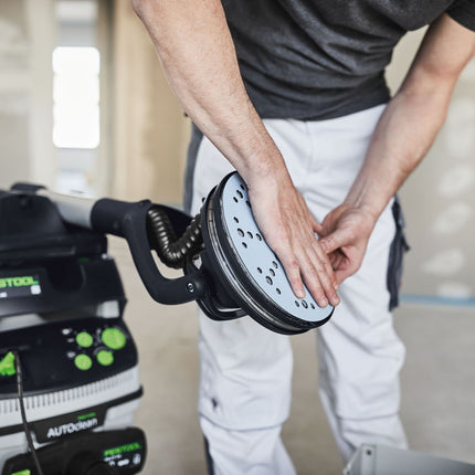 Disco de lijado Festool STF D225/128 P120 GR/5 granate (205666) para lijadoras de cuello largo PLANEX LHS 2 225 EQ(I), PLANEX 225 EQ, PLANEX LHS-E 225 easy, PLANEX LHS 2-M 225 EQ