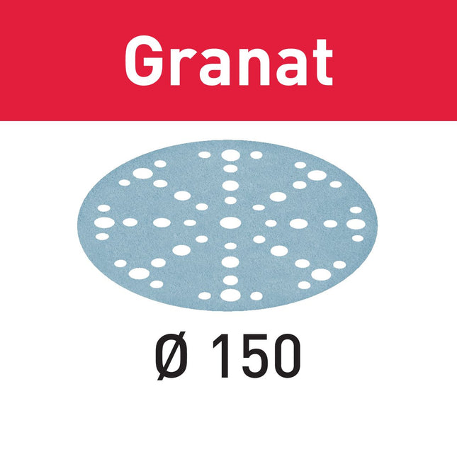 Festool STF D150/48 P60 GR/10 Grinding disc garnet 150 mm P 60 10 pcs. ( 575155 ) for RO 150, ES 150, ETS 150, ETS EC 150, LEX 150, WTS 150, HSK-D 150