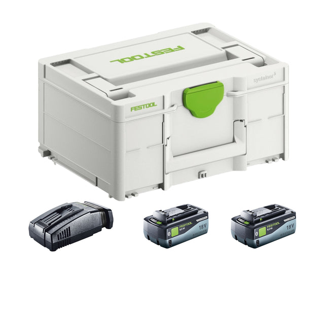 Festool SYS 18V 2x8.0/SCA16 Energy Set ( 577327 ) 2x batería 18 V 8.0 Ah + cargador + Systainer