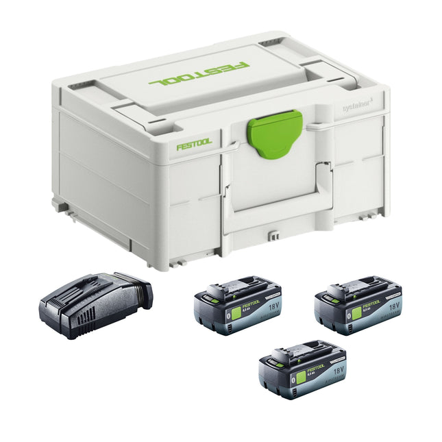 Festool SYS 18V 3x8,0/SCA16 Energy Set 3x batería 18 V 8,0 Ah ( 3x 577323 ) + cargador ( 576953 ) + Systainer