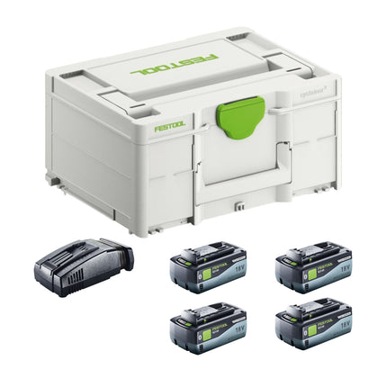 Festool SYS 18V 4x8,0/SCA16 Energy Set 4x battery 18 V 8,0 Ah ( 4x 577323 ) + charger ( 576953 ) + Systainer