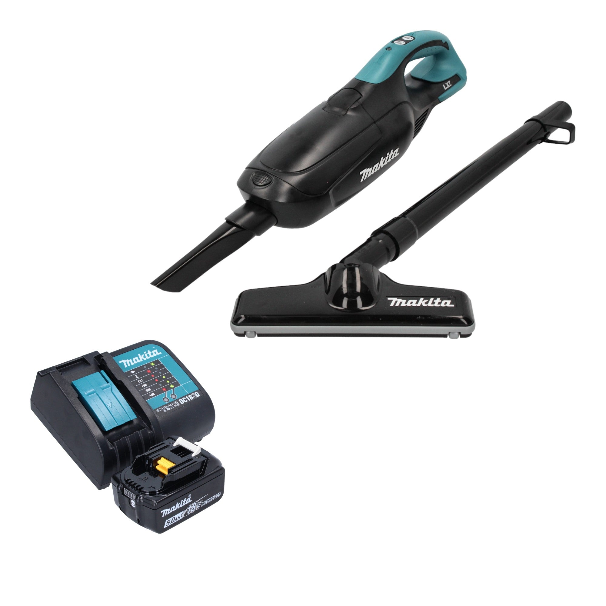 Makita DCL 182 ST1 B Akku Staubsauger 18 V Schwarz 1x Akku 5 0 Ah Ladegeraet 0 - toolbrothers