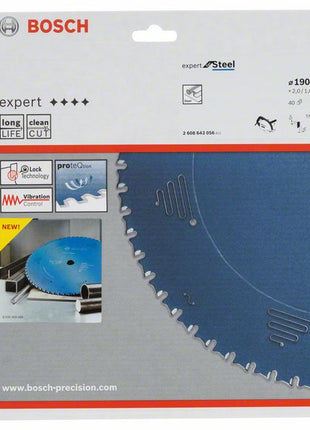 Lame de scie circulaire Expert for Steel Bosch, 190 x 20 x 2,0 mm, 40 ( 2608643056 )