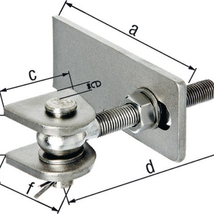 GAH Paumelle de porte 75x19x44x120x25x45mm ( 3000200559 )
