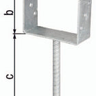 GAH Supporto per montante a U ETA-10/0210 81x100x200x60mm ( 3000200703 )