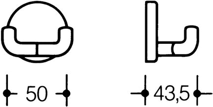 HEWI gancio doppio 477.90.025 2 ganci ( 3000206771 )