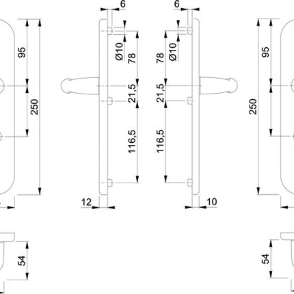 HOPPE Mueble de seguridad Verona 1510/3331/3310 Aluminio F1 ( 3000209098 )