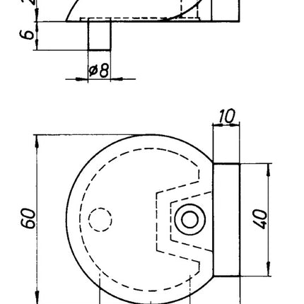 Tope de puerta DENI 3846 Ø 60 mm altura 20 mm (3000259320)