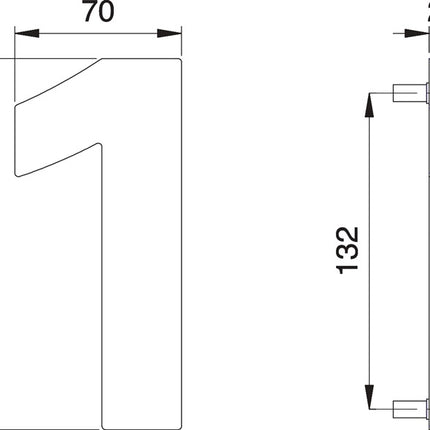 EDI house number number 1 matt stainless steel ( 3000261316 )