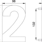 EDI house number digit 2 stainless steel matt ( 3000261317 )