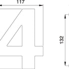 EDI house number digit 4 stainless steel matt ( 3000261319 )