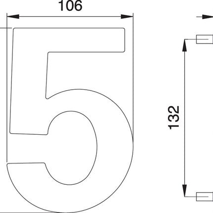 Número de casa EDI dígito 5 acero inoxidable mate ( 3000261320 )