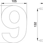 Numero civico EDI 6 / 9 acciaio inox opaco ( 3000261321 )