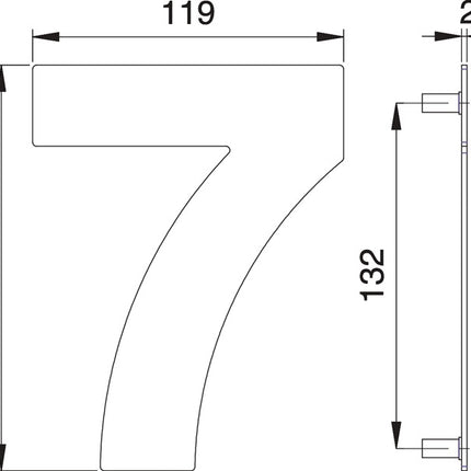 EDI house number digit 7 stainless steel matt ( 3000261322 )