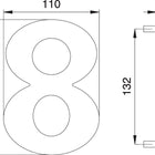 EDI house number digit 8 stainless steel matt ( 3000261323 )