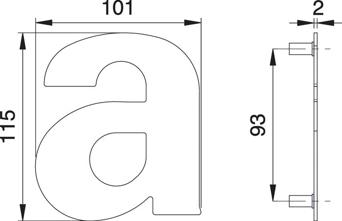 EDI house number letter a stainless steel matt ( 3000261324 )
