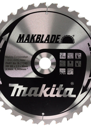 Makita MAKBLADE Kreissägeblatt für Holz 305 x 2,3 x 30 mm 32 Zähne ( B-32742 ) für Kapp- und Gehrungssägen - Toolbrothers