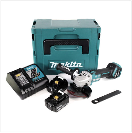 Makita DGA 513 RMJ Akku Winkelschleifer 18 V 125mm Brushless + 2x Akku 4,0Ah + Ladegerät + Makpac - Toolbrothers