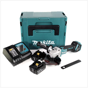 Makita DGA 513 RGJ Akku Winkelschleifer 18V 125mm Brushless + 2x Akku 6,0Ah + Ladegerät + Makpac