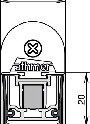 ATHMER Joint de porte Stadi L-24/20 WS 1 côté longueur 1200 mm ( 3327023021 )