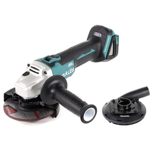 Makita DGA 504 Z Akku Winkelschleifer 18V 125mm Brushless Solo + Absaughaube - ohne Akku, ohne Ladegerät
