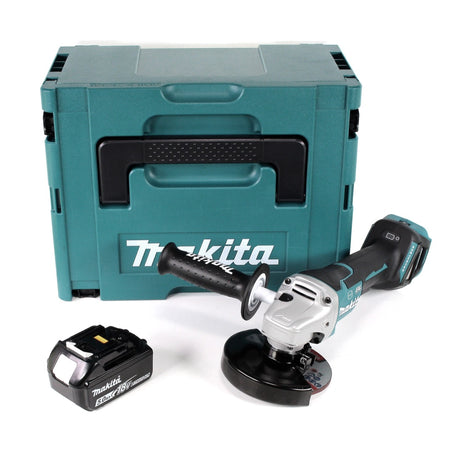 Makita DGA 517 T1J Akku Winkelschleifer 18 V 125 mm Brushless + 1x Akku 5,0 Ah + Makpac - ohne Ladegerät - Toolbrothers