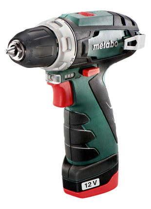 Metabo PowerMaxx BS Basic trapano avvitatore a batteria 12 V 34 Nm ( 600984500 ) + 2x batteria ricaricabile 2,0 Ah + caricatore + custodia