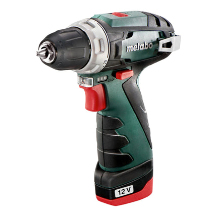 Metabo PowerMaxx BS Basic taladro atornillador a batería 12 V 34 Nm ( 600984500 ) + 2x batería recargable 2.0 Ah + cargador + maletín