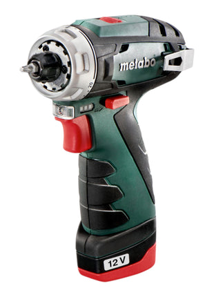 Metabo PowerMaxx BS Basic trapano avvitatore a batteria 12 V 34 Nm ( 600984500 ) + 2x batteria ricaricabile 2,0 Ah + caricatore + custodia