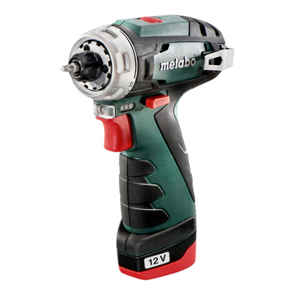 Metabo PowerMaxx BS Basic taladro atornillador a batería 12 V 34 Nm ( 600984500 ) + 2x batería recargable 2.0 Ah + cargador + maletín