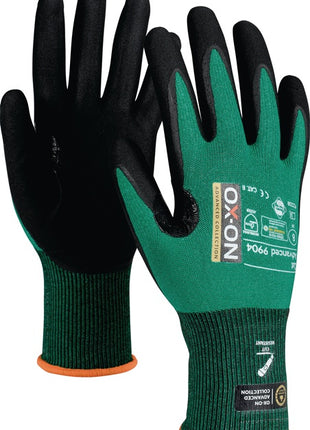 OX-ON Cut Advanced 9904 cut protection gloves size 10 black/green ( 4000391374 )