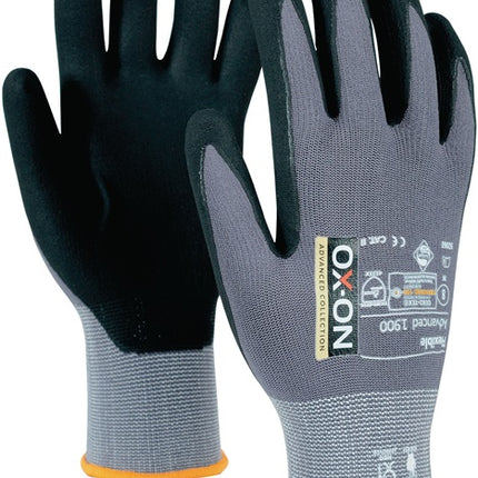 Guantes OX-ON Flexible Advanced 1900 talla 9 negro/gris claro ( 4000391380 )