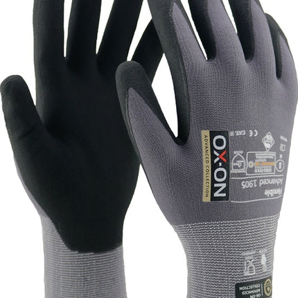 Guantes OX-ON Flexible Advanced 1905 talla 11 negro/gris claro ( 4000391389 )