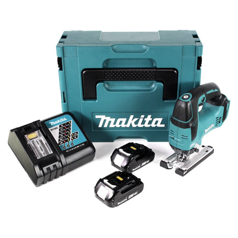 Makita DJV 182 RAJ Akku Pendelhubstichsäge 18 V Brushless + 2x Akku 2,0 Ah + Ladegerät + Makpac - Toolbrothers