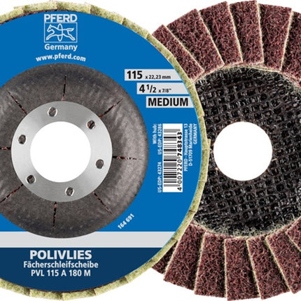 Disque dentelé PFERD POLIVLIES Ø 115 mm granulométrie moyenne (4000842603)