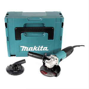 Makita GA5030RX1 Winkelschleifer 720 Watt 125 mm im Makpac + Absaughaube 5 x Trennscheibe 0,8 mm Metall + 1 x Schruppscheibe