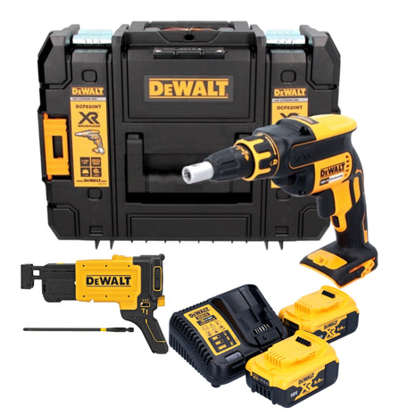 DeWalt DCF 620 P2T cordless drywall screwdriver 18 V 30 Nm brushless + 2x rechargeable battery 5.0 Ah + charger + TSTAK