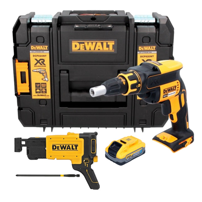DeWalt DCF 620 NT atornillador en seco sin cable 18 V 30 Nm sin escobillas + 1x batería Powerstack 5,0 Ah + TSTAK - sin cargador