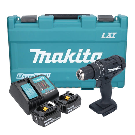 Makita DHP 482 SFKB Perceuse-visseuse à percussion sans fil 18 V 62 Nm noire + 2x batterie 3,0 Ah + chargeur + coffret