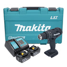 Makita DHP 482 STKB Perceuse-visseuse à percussion sans fil 18 V 62 Nm noire + 2x batterie 5,0 Ah + chargeur + coffret