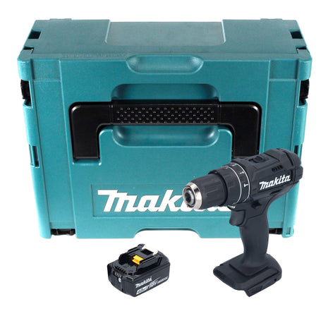 Makita DHP 482 M1JB Perceuse-visseuse à percussion sans fil 18 V 62 Nm noire + 1x batterie 4,0 Ah + Makpac - sans chargeur