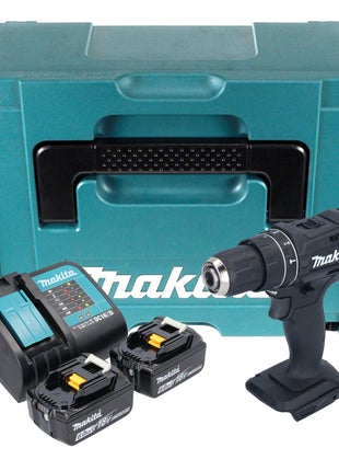 Makita DHP 482 SGJB akumulatorowa wiertarko-wkrętarka udarowa 18 V 62 Nm czarna + 2x akumulator 6,0 Ah + ładowarka + Makpac